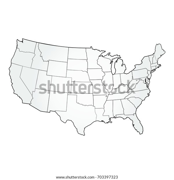 Vector Usa Map Stock Vector (Royalty Free) 703397323