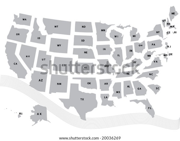Vector Usa Map All States Separate 스톡 벡터(로열티 프리) 20036269 | Shutterstock