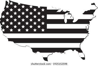 Vector Of The USA Map Flags