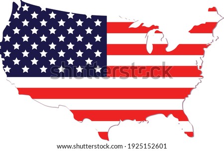 Vector of the USA map Flags