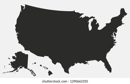 Vector Usa Map Isolated On White Stock Vector (Royalty Free) 1290662335 ...