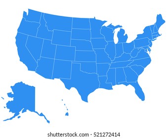 mapa vectorial usa sobre fondo blanco