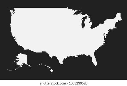 Vector Usa Map Shape White Silhouette Stock Vector (royalty Free 