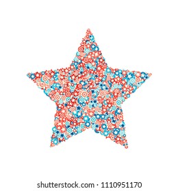 Vector USA national holiday and celebration font, star shape