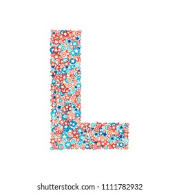 Vector USA national holiday and celebration font, letter L