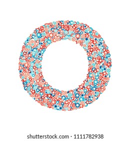 Vector USA national holiday and celebration font, letter O