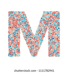 Vector USA national holiday and celebration font, letter M