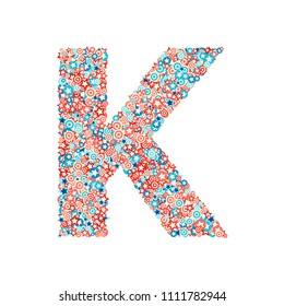 Vector USA national holiday and celebration font, letter K
