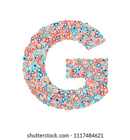 Vector USA national holiday and celebration font, letter G