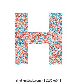 Vector USA national holiday and celebration font, letter H