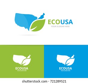 Vector of USA and plane logo combination. America and travel symbol or icon