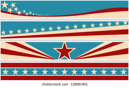 vector usa retro banners
