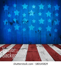 Vector - USA style background - empty wooden table for display montages