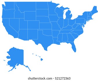 vector usa2 map on white background