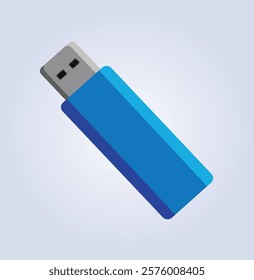 Vector usb flash card icon blue color