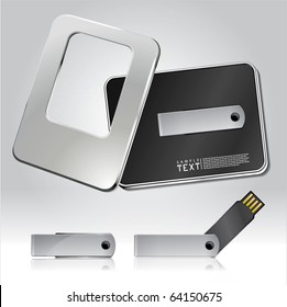 Vector USB Flash Drive and Container Box