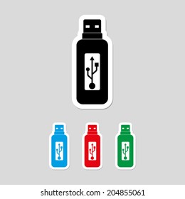 Vector usb flash drive icon - vector