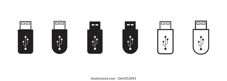 Vector usb flash drive vector icon. Usb icon set illustration. eps10
