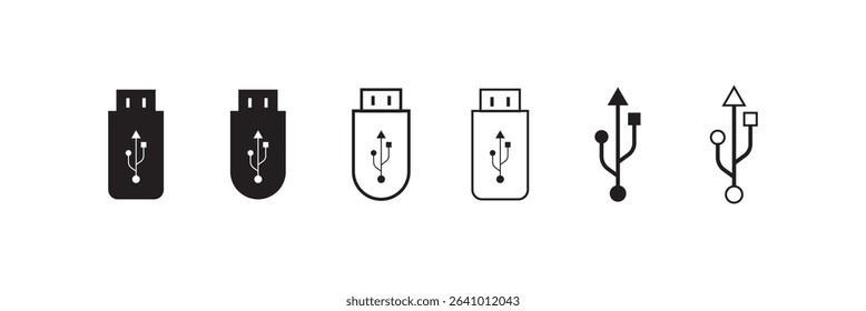 Vector usb flash drive vector icon. Usb icon set illustration. eps10