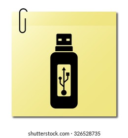 Vector usb flash drive icon with shadow