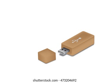 Vector USB Flash Drive isolated on white background illustration