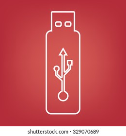 Vector usb flash drive line icon
