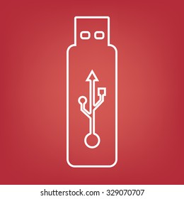 Vector usb flash drive line icon