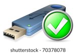 Vector USB Flash drive with OK sign
