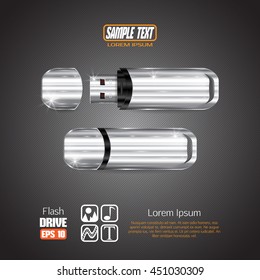 Vector USB Flash Drive on a dark background