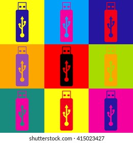 Vector USB flash drive sign