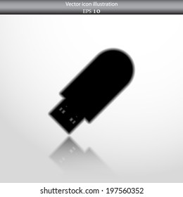 Vector usb flash drive web flat icon in circle