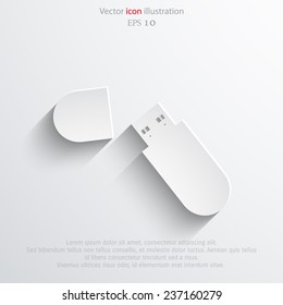 Vector usb flash drive web flat icon. Eps 10 illustration.