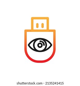 vector usb icon with concept eye