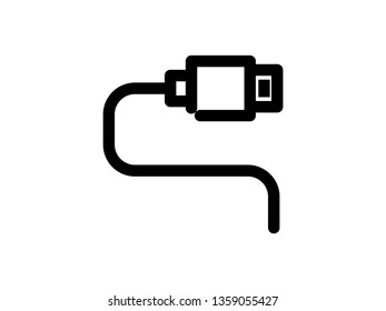 vector usb icons outline on white - Vector