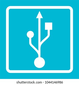 vector usb logo on the blue background