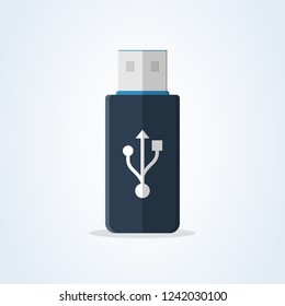 vector usb memory drive. digital flash stick flat
