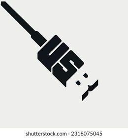 Vector usb text logo design