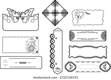 The vector used to name shapes, commercial used, name tag, invitation design.