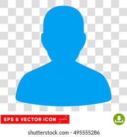 Vector User Account EPS vector icon. Illustration style is flat iconic blue symbol on a transparent background.