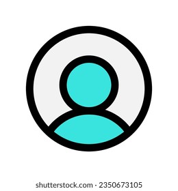 Vector user account profile icon. Black, white background. Perfect for app and web interfaces, infographics, presentations, marketing, etc.