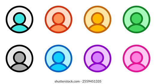 Vector user account profile icon. Perfect for app and web interfaces, infographics, presentations, marketing, etc.