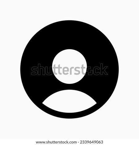 Vector user account profile icon. Black, white background. Perfect for app and web interfaces, infographics, presentations, marketing, etc.