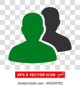 Vector User Accounts EPS vector icon. Illustration style is flat iconic bicolor green and gray symbol on a transparent background.