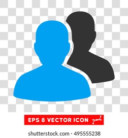 Vector User Accounts EPS vector pictogram. Illustration style is flat iconic bicolor blue and gray symbol on a transparent background.