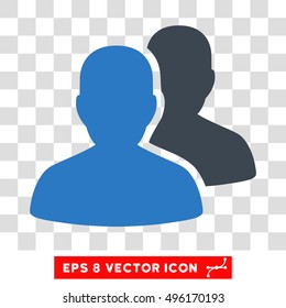 Vector User Accounts EPS vector pictograph. Illustration style is flat iconic bicolor smooth blue symbol on a transparent background.