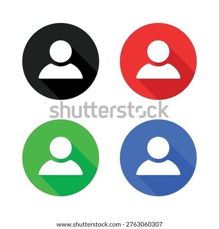 Vector User Avatar In Circle Icon Set