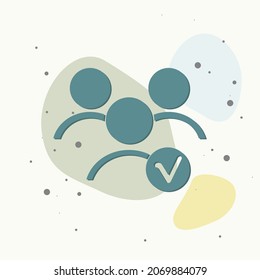 Vektorbenutzer-Chat-Symbol. Menschen Interaktionssymbol auf mehrfarbigem Hintergrund. Ebenen gruppiert für einfache Bearbeitungs-Illustration. Für Ihr Design.