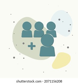 Vector user chat icon. People interaction symbol on multicolored background. Layers grouped for easy editing illustration. For your design.