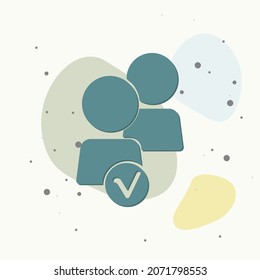 Vector user chat icon. People interaction symbol on multicolored background. Layers grouped for easy editing illustration. For your design.