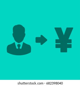 Vector user earnings icon with currency